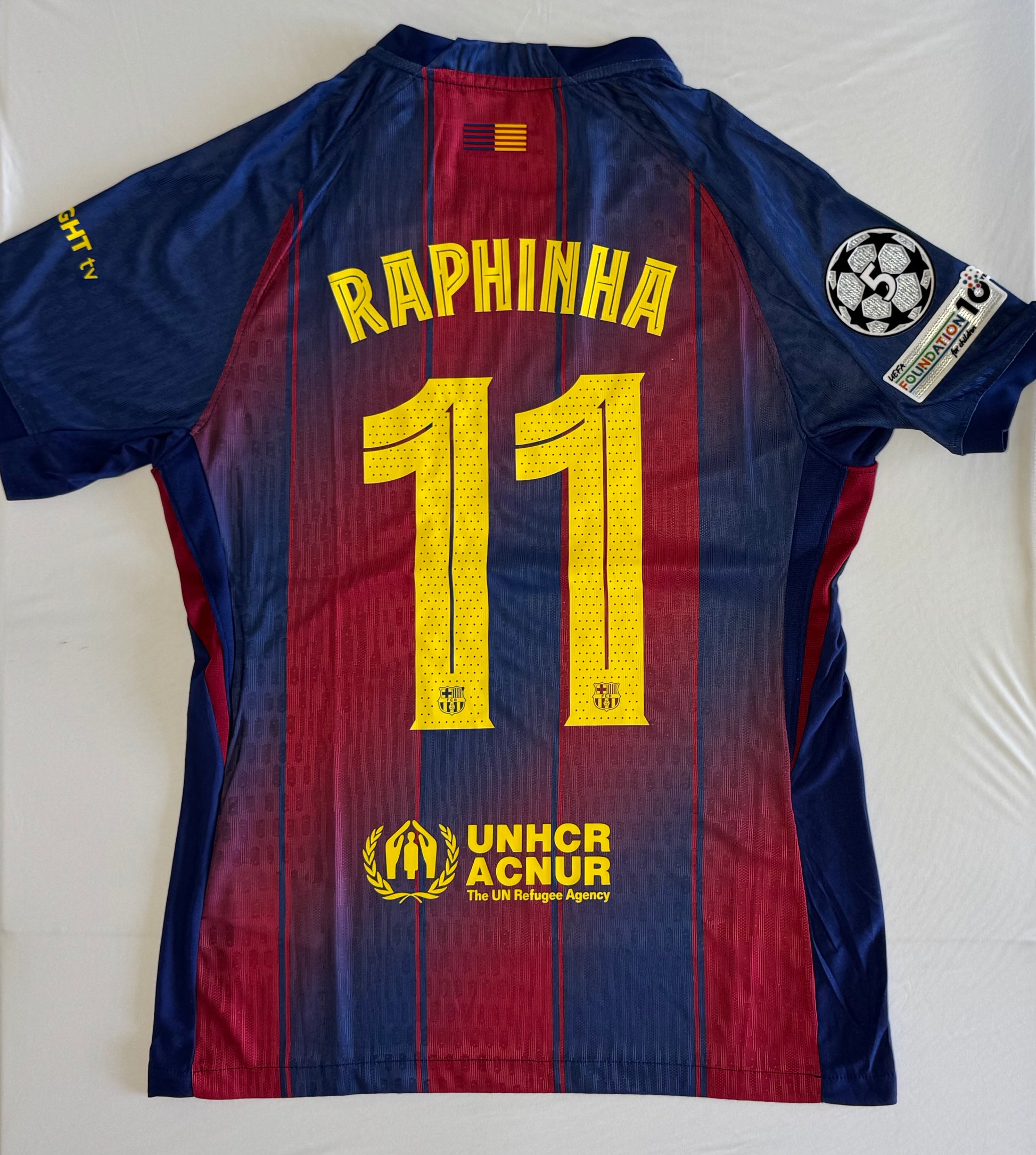 Fc Barcelona 25/26 home player issue jersey, With champions league patches