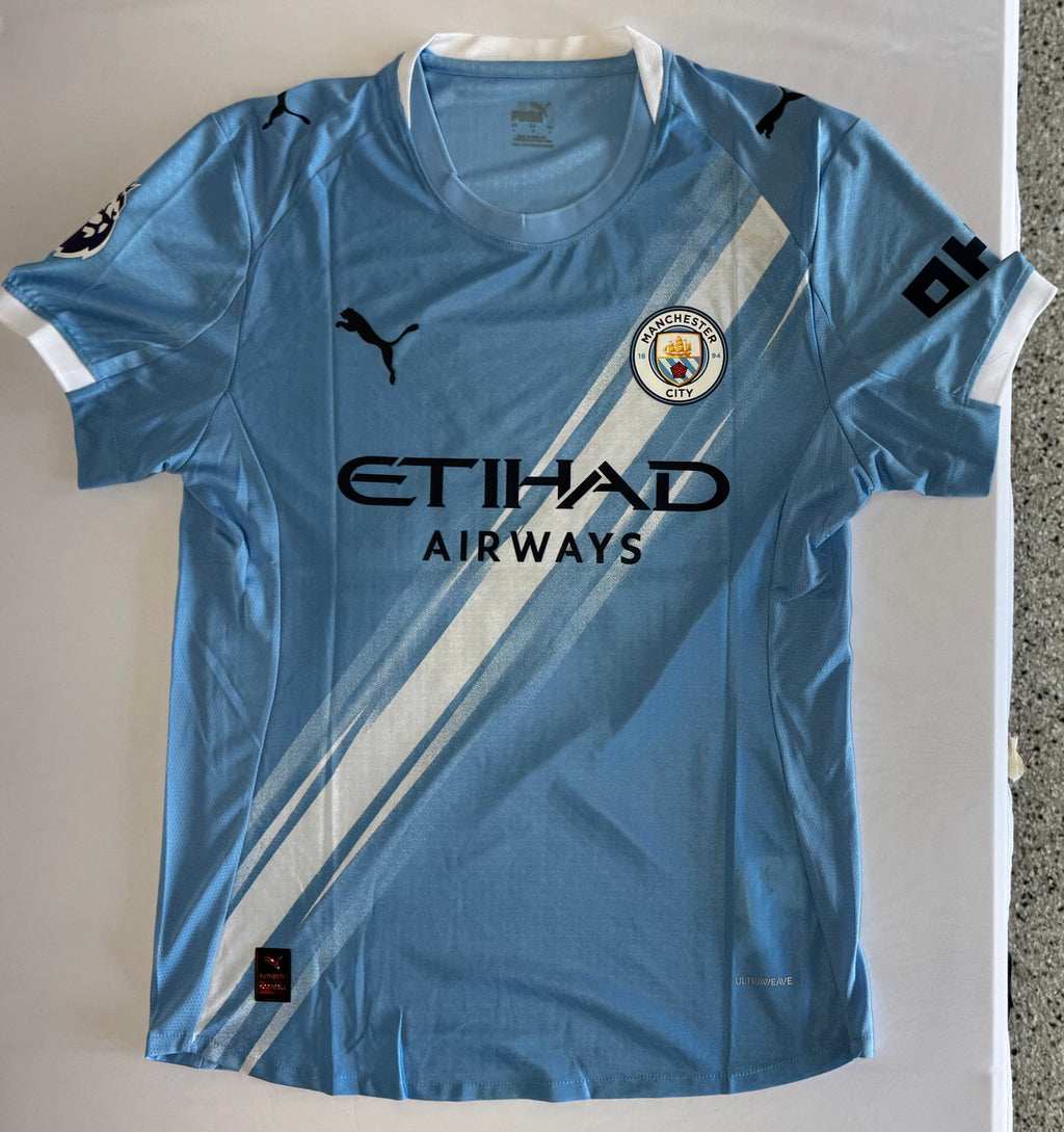 Man City 25/26 home player issue, with premier league patches