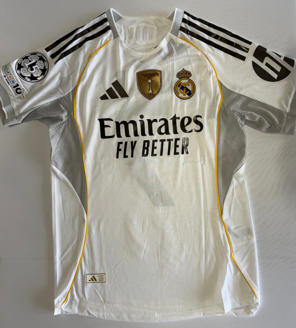 Real Madrid 25/26 Home jersey player issue, With champions league patch